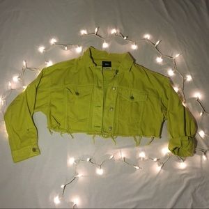 BDG Green Cropped Jean Jacket